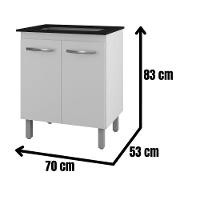 Balcão Para Cooktop Jade 5 Bocas 2 Portas Moblis Cor:branco - 3