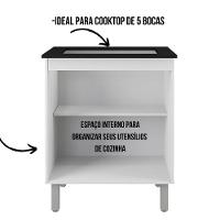 Balcão Para Cooktop Jade 5 Bocas 2 Portas Moblis Cor:branco