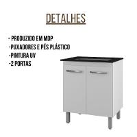 Balcão Para Cooktop Jade 5 Bocas 2 Portas Moblis Cor:branco - 5