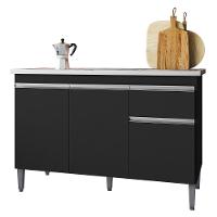 Balcão Para Pia Tatiane 120 Cm Preto Ajl - 1