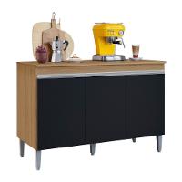 Balcão Para Pia Manu 120 Cm Amendoa Preto Ajl - 1