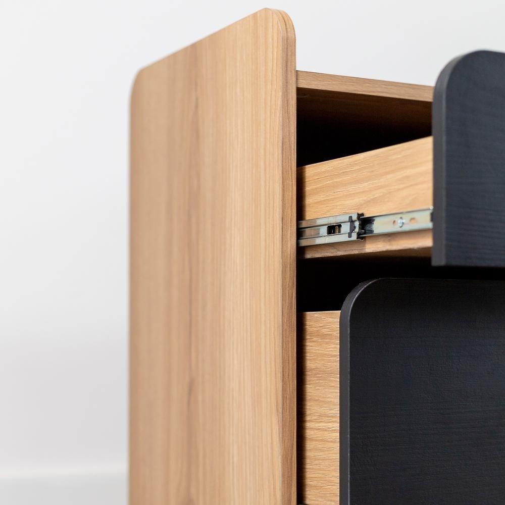 Escrivaninha Com Gaveteiro E Balcao 27988x27995x27998 Nero Hanover Artesano Hanover Nero - 2