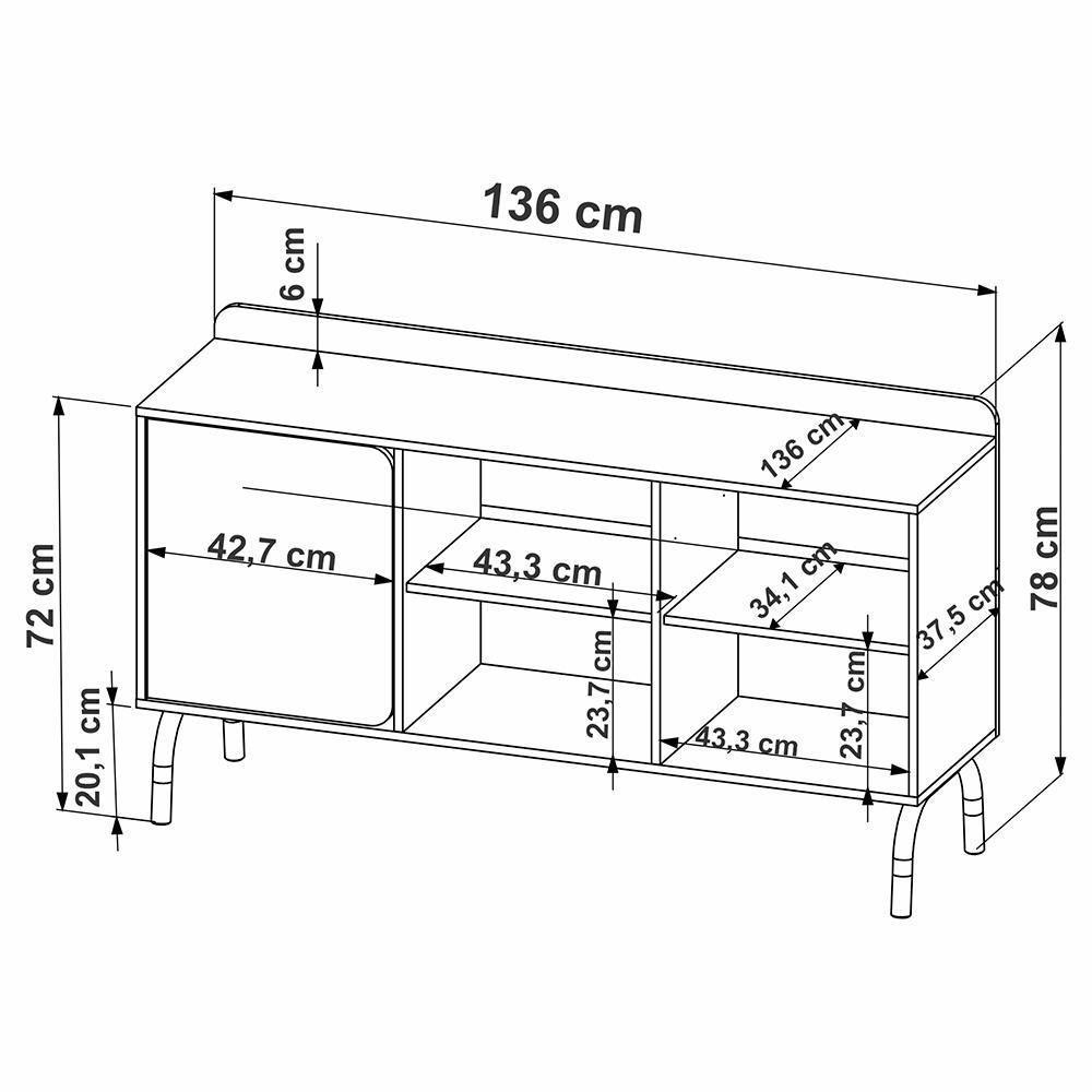 Escrivaninha Com Gaveteiro E Balcao 27988x27995x27998 Nero Hanover Artesano Hanover Nero - 9