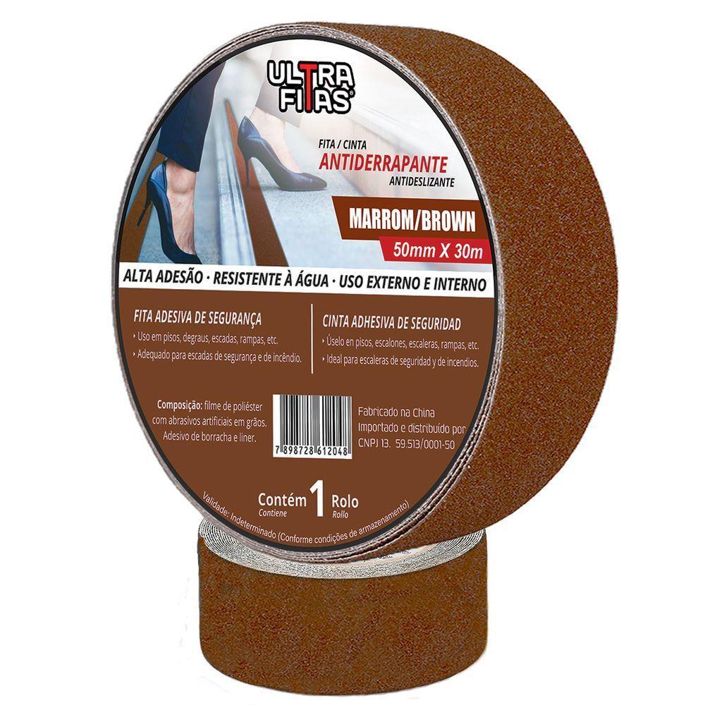 Fita Antiderrapante 50 Mm X 30 Metros - Marrom - 1