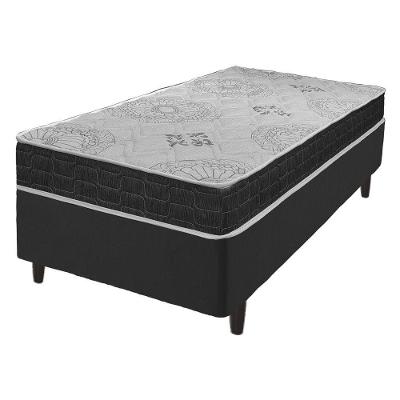 Cama Box Solteiro Preto + Colchão San Francisco D33 88cm