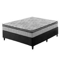 Cama Box Viúva Preto + Colchão Ortopedico Espuma D33 128cm - 1
