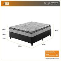 Cama Box Viúva Preto + Colchão Ortopedico Espuma D33 128cm - 6