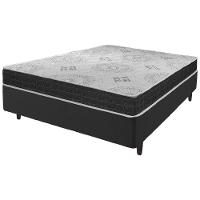 Cama Box Viúva Preto + Colchão San Francisco Espuma 128cm - 1