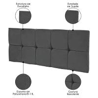 Cabeceira Casal Painel Para Cama Box 140cm Tina I01 Suede Grafite Mpozenato