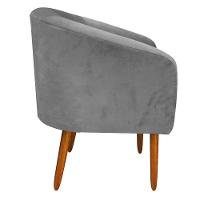 Kit 01 Namoradeira e 01 Poltrona Stella Suede Grafite - 1