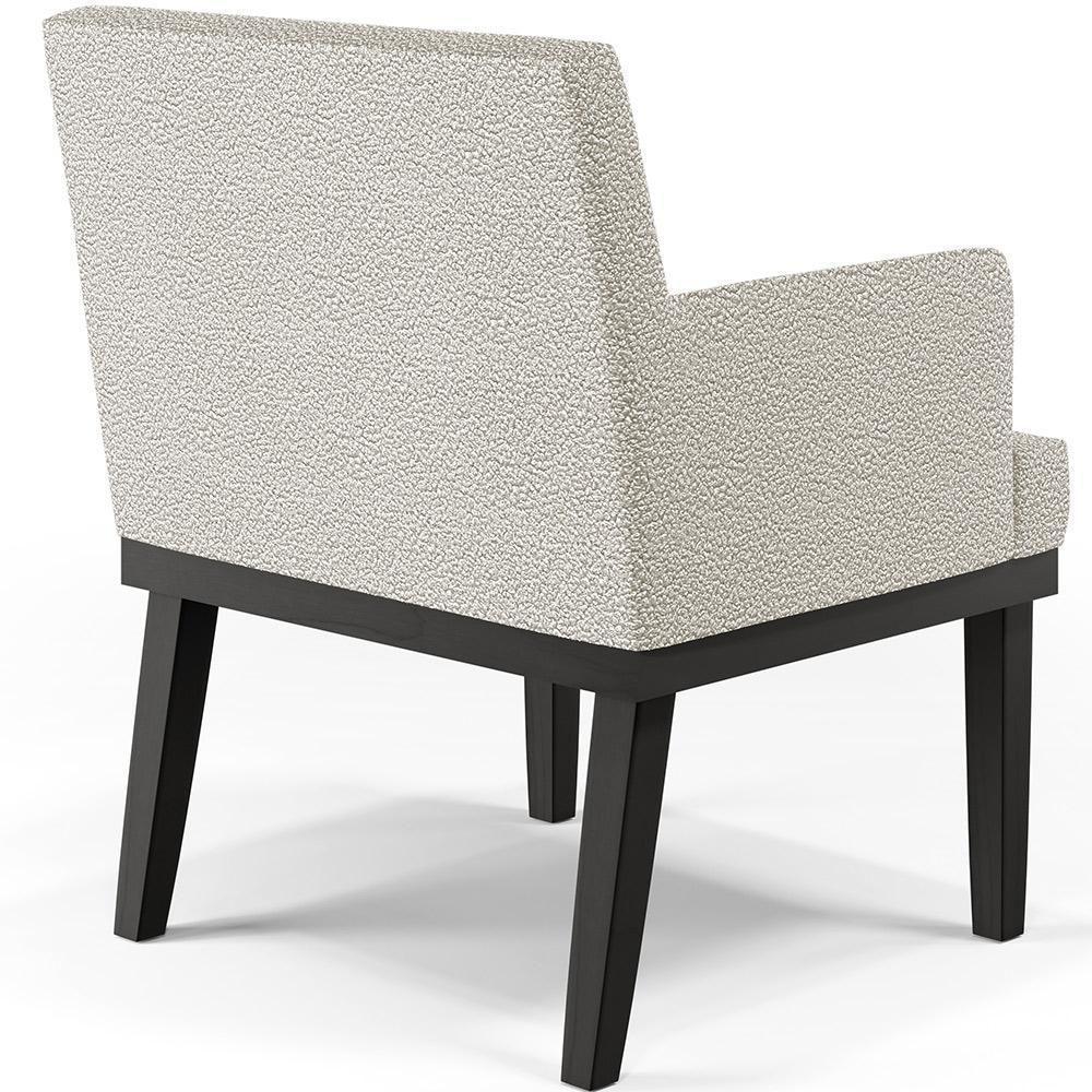 Kit 02 Poltronas Decorativas Sala De Estar Base Preto Beatriz W01 Bouclê Creme - Lyam Decor - 2