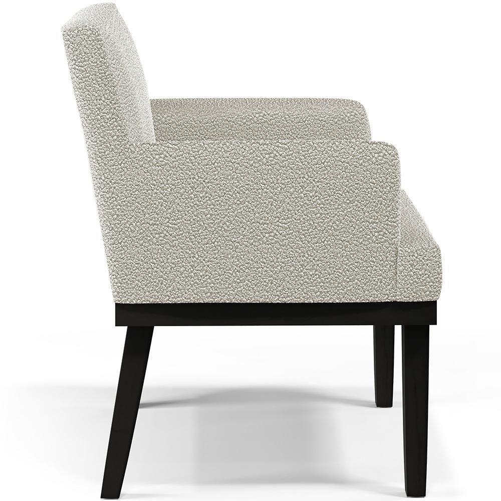 Kit 02 Poltronas Decorativas Sala De Estar Base Preto Beatriz W01 Bouclê Creme - Lyam Decor - 3