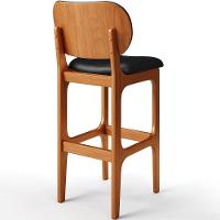 Kit 05 Banquetas Alta Para Cozinha Madeira Fixa Betta L02 Imbuia Couríssimo Preto - Lyam Decor - 5