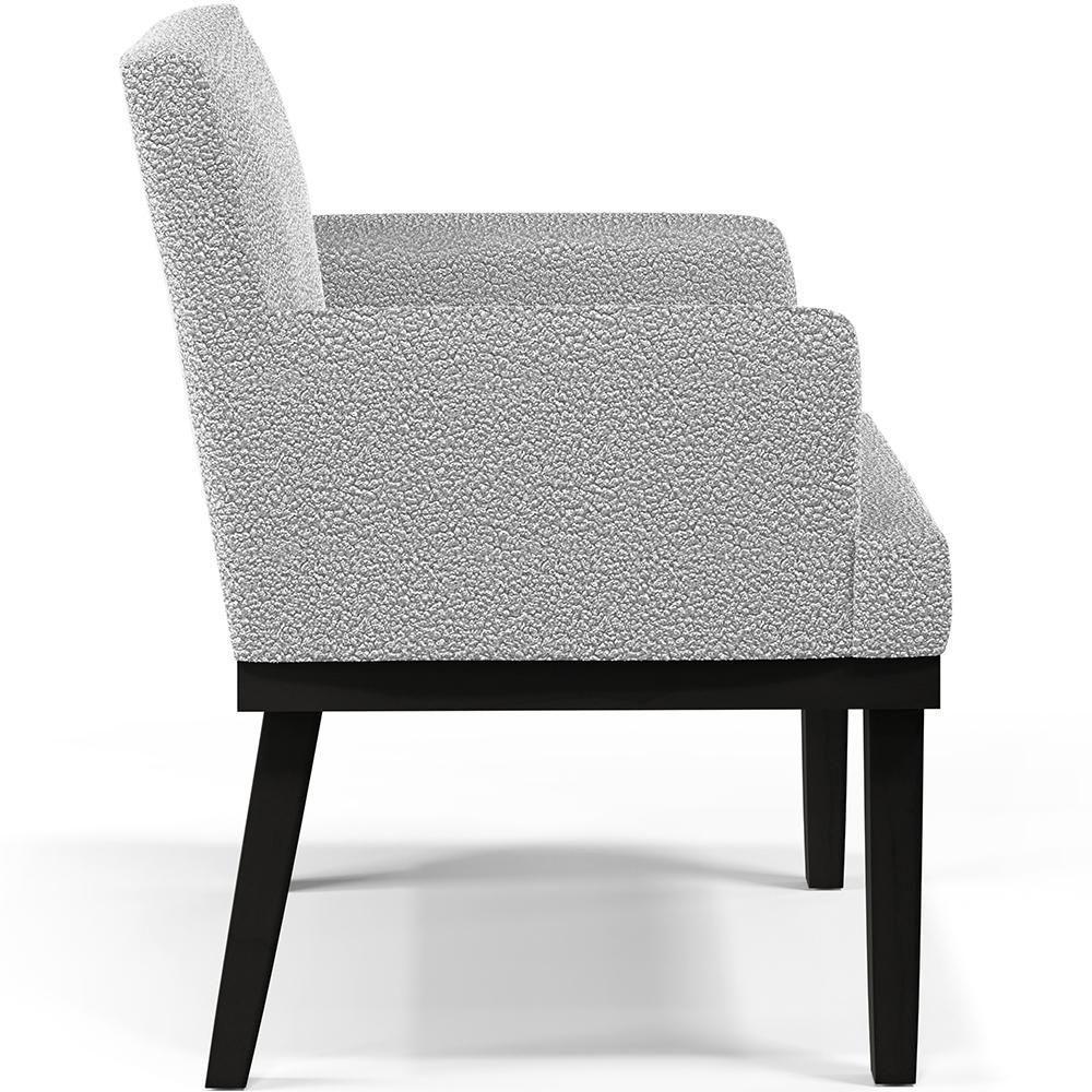 Kit 02 Poltronas Decorativas Sala De Estar Base Preto Beatriz W01 Bouclê Cinza - Lyam Decor - 3