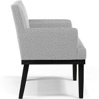 Kit 02 Poltronas Decorativas Sala De Estar Base Preto Beatriz W01 Bouclê Cinza - Lyam Decor - 3