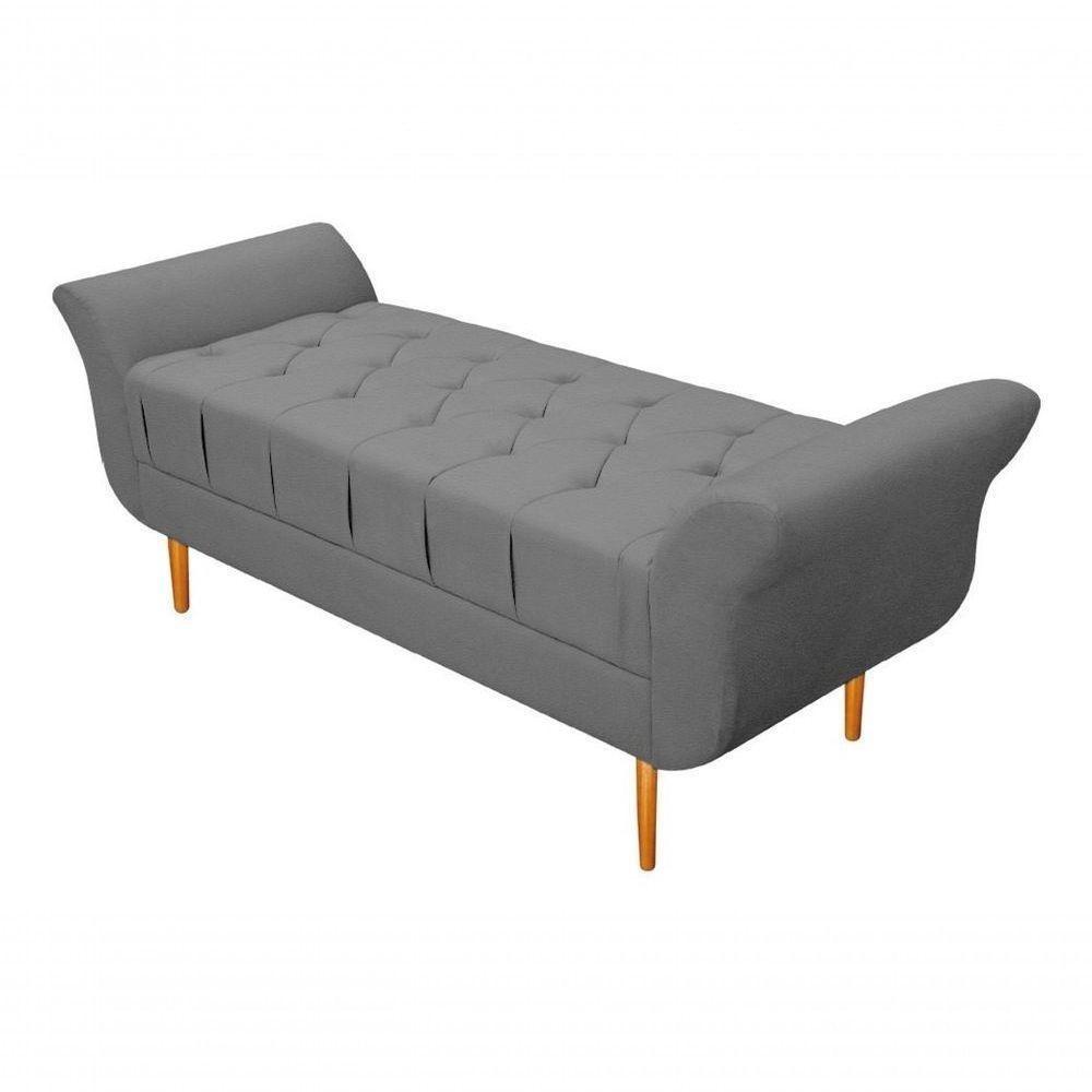 Kit Cabeceira Lady E Recamier Ari 90 Cm Solteiro Corano Cinza - Amarena Móveis Cor Cinza - 3