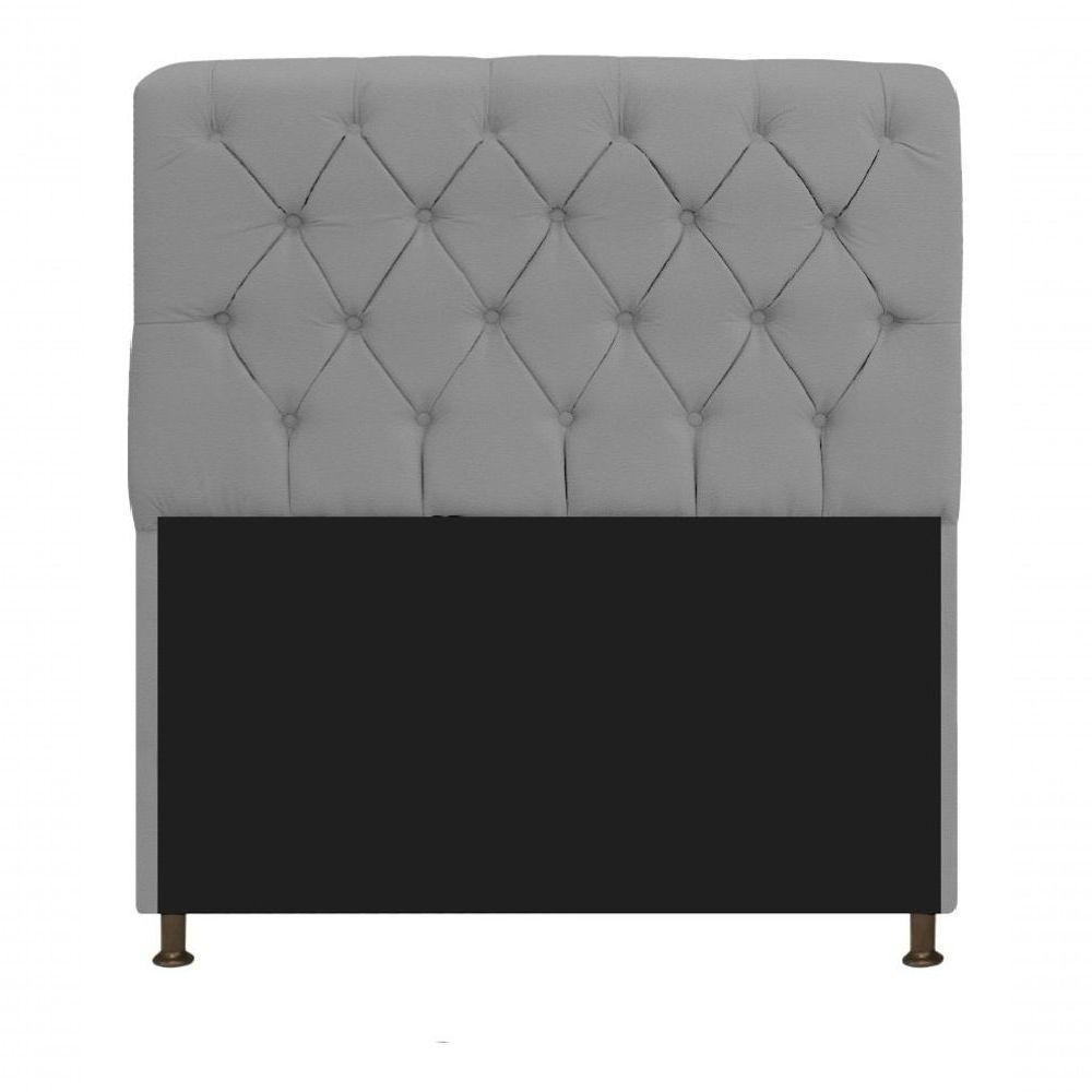 Kit Cabeceira Lady E Recamier Ari 90 Cm Solteiro Corano Cinza - Amarena Móveis Cor Cinza - 4