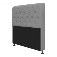 Kit Cabeceira Lady E Recamier Ari 90 Cm Solteiro Corano Cinza - Amarena Móveis Cor Cinza - 2