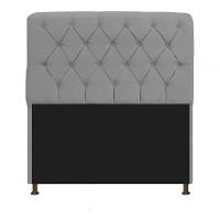 Kit Cabeceira Lady E Recamier Ari 90 Cm Solteiro Corano Cinza - Amarena Móveis Cor Cinza