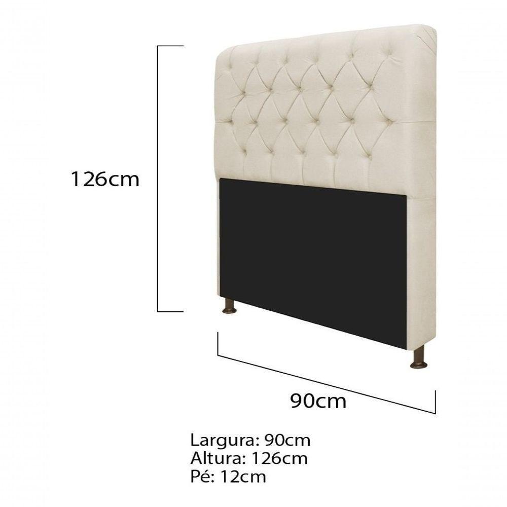 Kit Cabeceira Lady E Recamier Ari 90 Cm Solteiro Corano Bege Bege - 3