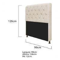 Kit Cabeceira Lady E Recamier Ari 90 Cm Solteiro Corano Bege Bege - 3