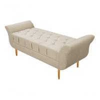 Kit Cabeceira Lady E Recamier Ari 90 Cm Solteiro Corano Bege Bege