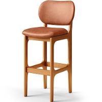 Banqueta Alta Para Cozinha Madeira Fixa Betta L02 Imbuia Couríssimo Camel - Lyam Decor - 1