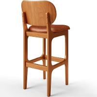 Banqueta Alta Para Cozinha Madeira Fixa Betta L02 Imbuia Couríssimo Camel - Lyam Decor