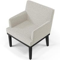 Kit 04 Poltronas Decorativas Sala De Estar Base Preto Beatriz W01 Bouclê Creme - Lyam Decor