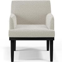 Kit 04 Poltronas Decorativas Sala De Estar Base Preto Beatriz W01 Bouclê Creme - Lyam Decor - 5