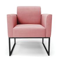 Poltrona Base Industrial Preto Marisa Suede Rosê D03 - D'rossi - 5