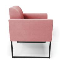 Poltrona Base Industrial Preto Marisa Suede Rosê D03 - D'rossi - 7