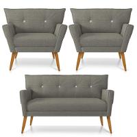 Kit Namoradeira E 02 Poltronas Anitta D'rossi A26 Grafite - 1