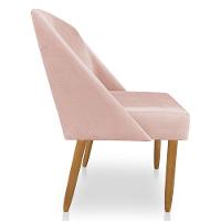 Kit 02 Cadeiras Poltrona Juliana Suede Pés Palito Castanho Rosa Bebê - 3