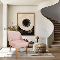 Kit 02 Cadeiras Poltrona Juliana Suede Pés Palito Castanho Rosa Bebê - 6