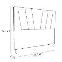 Cabeceira Queen 1,60m Italia Veludo Azul Marinho - 2