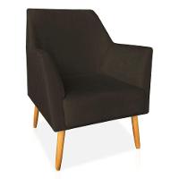 Kit 02 Poltronas Decorativa Julia Veludo Pés Palito Castanho Marrom - 5