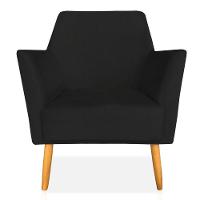 Kit 02 Poltronas Decorativa Julia Veludo Pés Palito Castanho Preto - 7