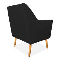 Poltrona Decorativa Julia Veludo Pés Palito Castanho Preto