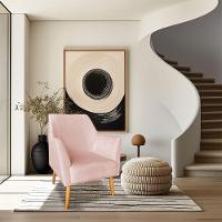 Kit 02 Poltronas Decorativa Julia Veludo Pés Palito Castanho Rosa Bebê - 6