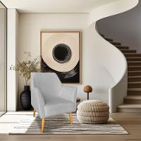 Poltrona Decorativa Julia Veludo Pés Palito Castanho Cinza - 6