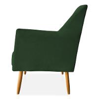 Kit 02 Poltronas Decorativa Julia Veludo Pés Palito Castanho Verde - 2