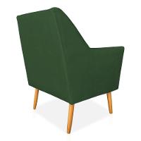 Kit 02 Poltronas Decorativa Julia Veludo Pés Palito Castanho Verde - 3