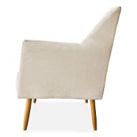 Kit 02 Poltronas Decorativa Julia Veludo Pés Palito Castanho Bege - 2