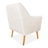 Kit 02 Poltronas Decorativa Julia Veludo Pés Palito Castanho Bege - 3