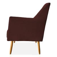 Poltrona Decorativa Julia Veludo Pés Palito Castanho Marsala - 3