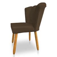 Kit 02 Cadeiras Poltrona Flor Veludo Marrom Pés Palito Castanho - 2