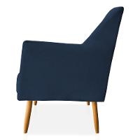 Kit 02 Poltronas Decorativa Julia Veludo Pés Palito Castanho Azul Marinho - 2