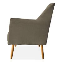 Kit 02 Poltronas Decorativa Julia Veludo Pés Palito Castanho Capuccino - 2