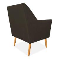 Kit 02 Poltronas Decorativa Julia Veludo Marrom Pés Palito Castanho - 5